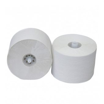 Toiletpapier met dop recycled wit. 1-laags