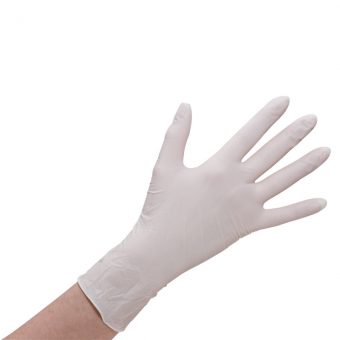 Latex handschoenen gepoederd, wit