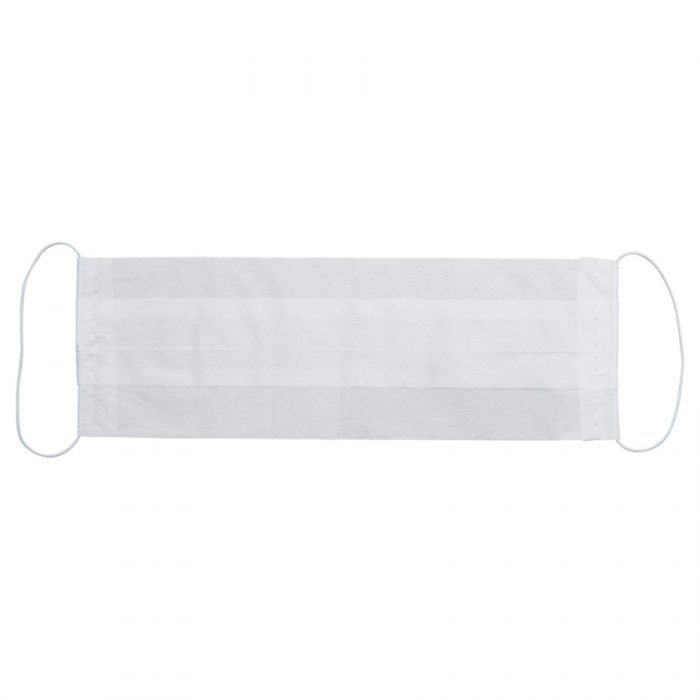 Papier mondmaskers met elastieke oorband, wit (2-laags)