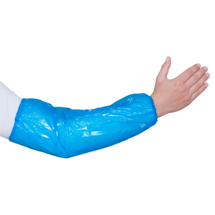 Mouwovertekken PE blauw, 40 mµ