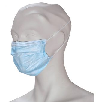 Nonwoven mondkapje 3-laags met oorband, blauw. Type I